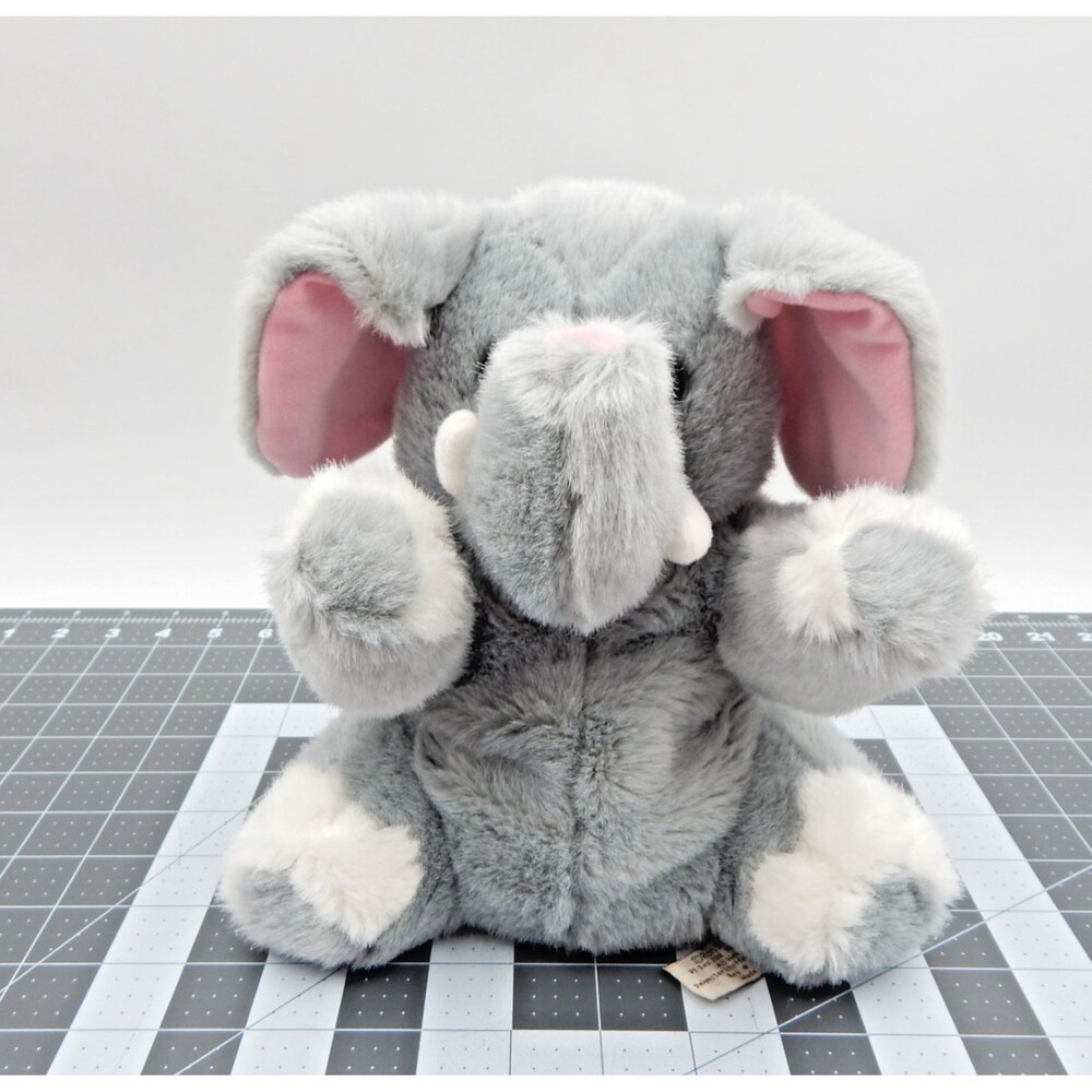 Grey Elephant Hand Puppet by RBI Ron Banafato Inc Plush With Sound